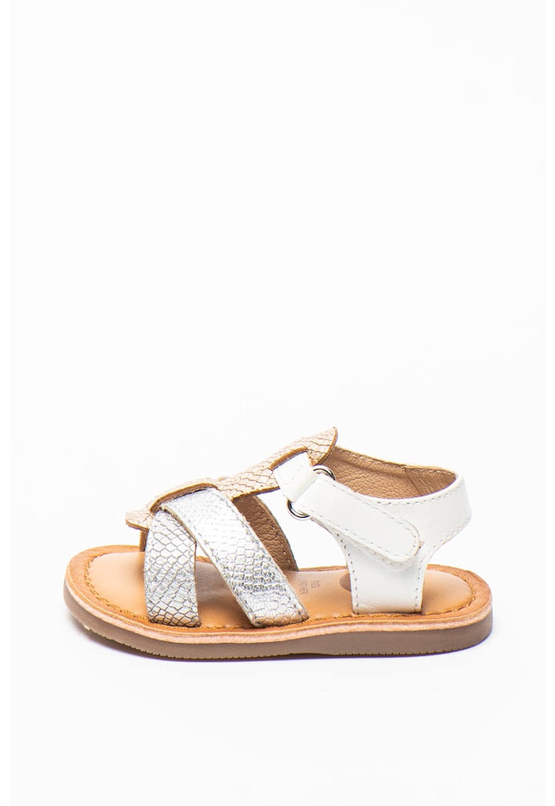 Sandale de piele cu aspect metalizat Istres 1 Sandale de piele cu aspect metalizat Istres