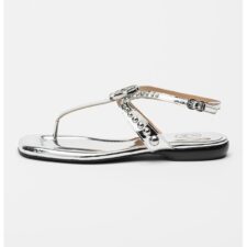 Sandale de piele cu aspect metalizat Roma