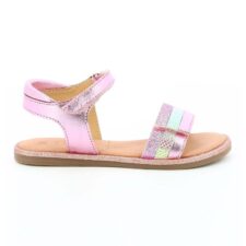 Sandale de piele cu aspect metalizat - Roz