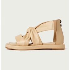 Sandale de piele cu aspect racucit