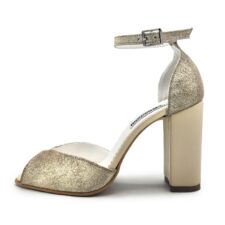 Sandale de piele cu aspect stralucitor