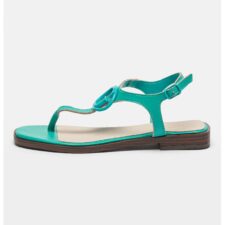 Sandale de piele cu bareta in T