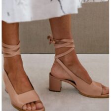 Sandale de piele cu bareta infasurabila Lille