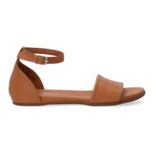 Sandale de piele cu bareta pe glezna - Maro scortisoara