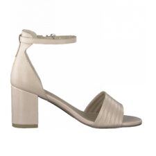 Sandale de piele cu bareta pe glezna si detalii cusute