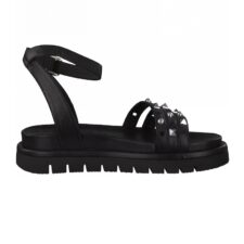 Sandale de piele cu bareta pe glezna si tinte