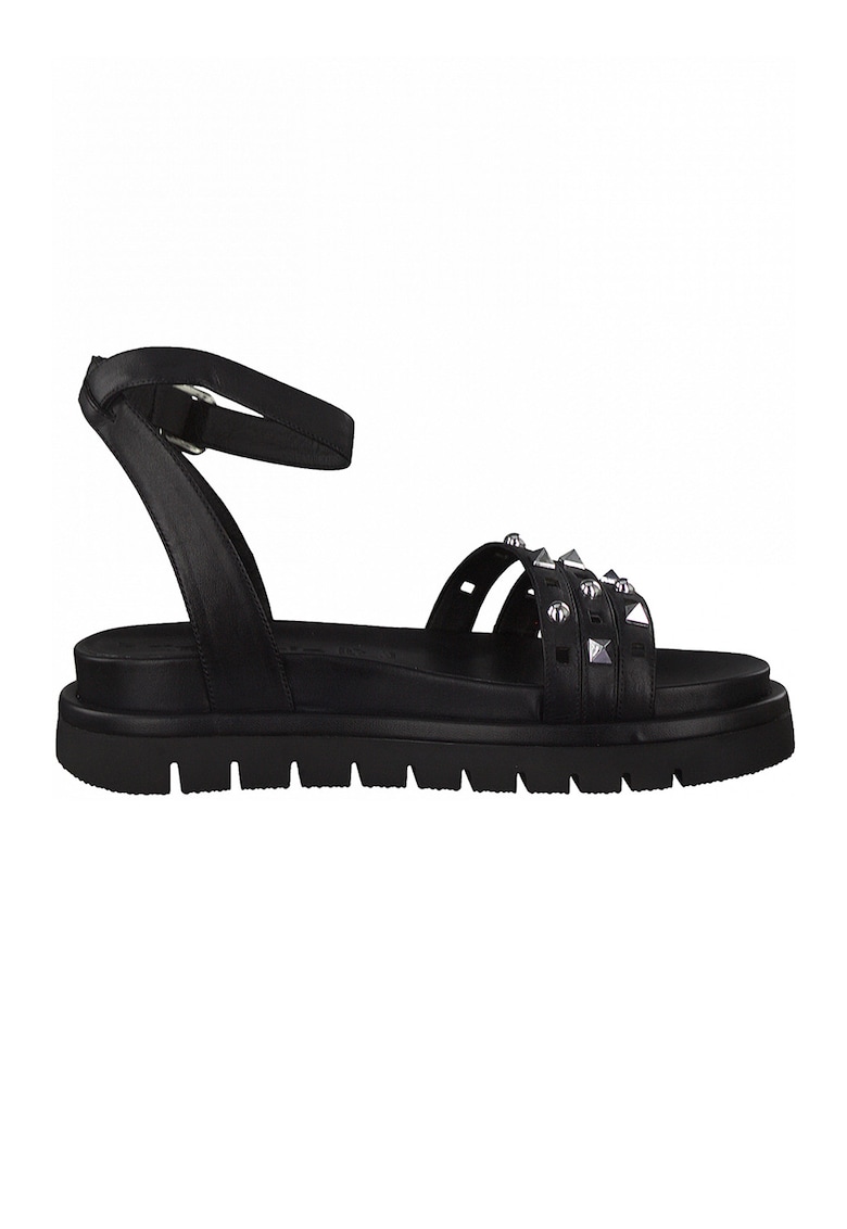 Sandale de piele cu bareta pe glezna si tinte 1 Sandale de piele cu bareta pe glezna si tinte