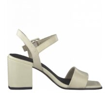 Sandale de piele cu bareta pe glezna si varf patrat