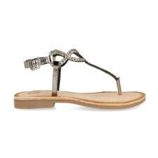 Sandale de piele cu bareta separatoare si aspect impletit Fyfee