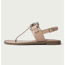 Sandale de piele cu bareta separatoare si strasuri Rafaella