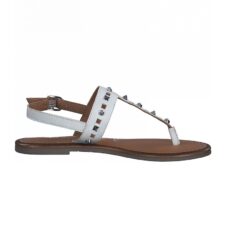 Sandale de piele cu bareta separatoare si tinte