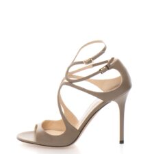 Sandale de piele cu barete multiple si toc inalt