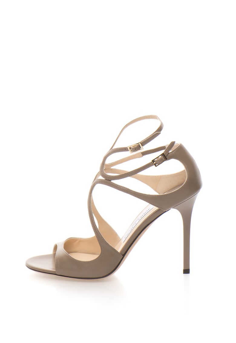 Sandale de piele cu barete multiple si toc inalt 1 Sandale de piele cu barete multiple si toc inalt