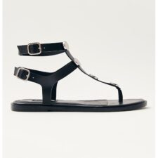 Sandale de piele cu catarama dubla