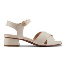 Sandale de piele cu catarama si toc masiv Serina