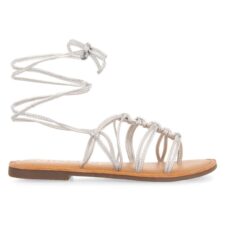 Sandale de piele cu design infasurat