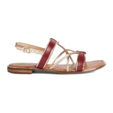 Sandale de piele cu detalii cu aspect metalizat