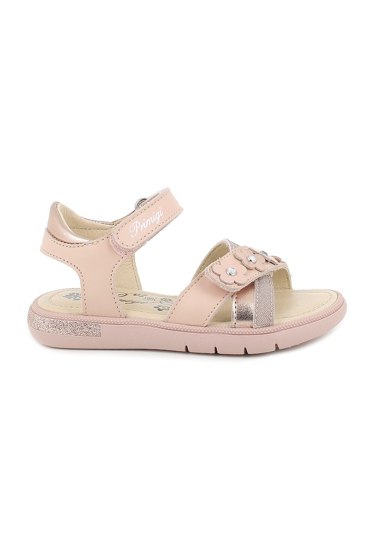 Sandale de piele cu detalii florale 1 Sandale de piele cu detalii florale