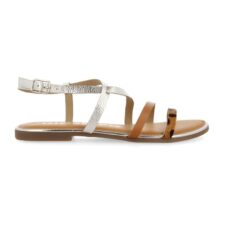 Sandale de piele cu detalii metalizate Megara