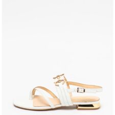 Sandale de piele cu detaliu metalic Onice