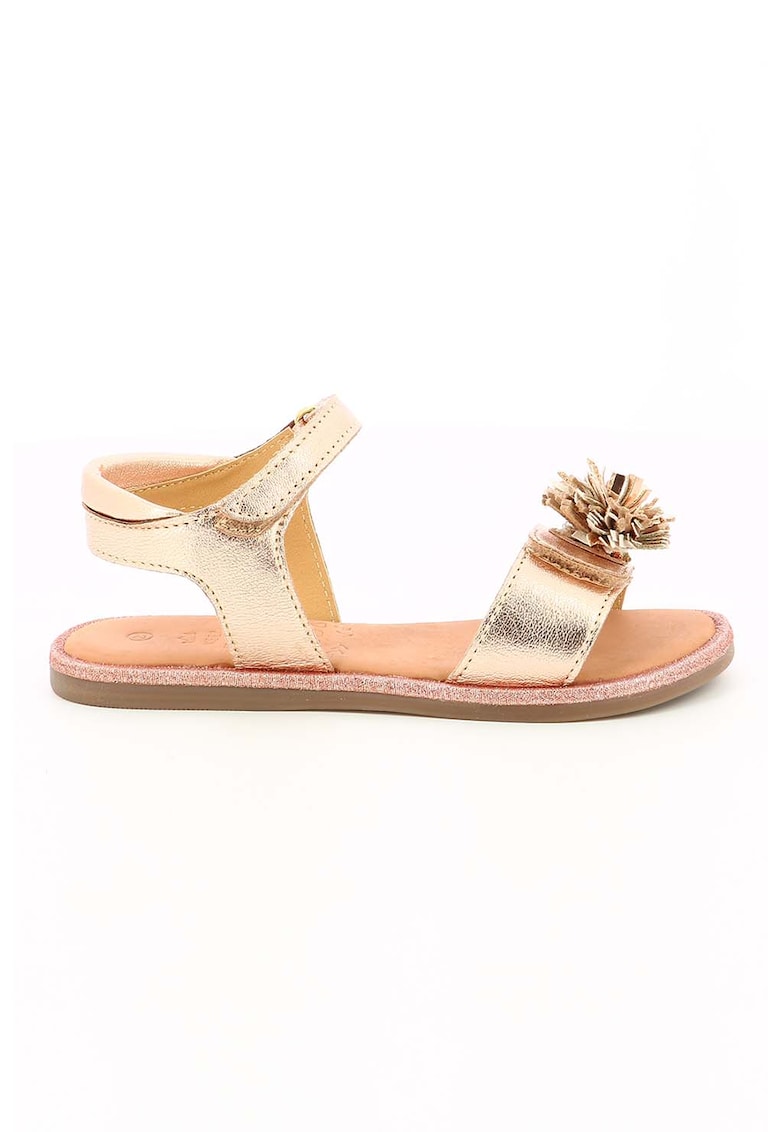 Sandale de piele cu franjuri - Auriu 1 Sandale de piele cu franjuri - Auriu