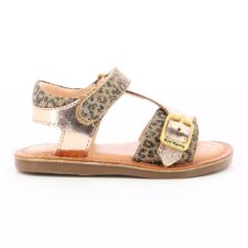 Sandale de piele cu garnituri animal print