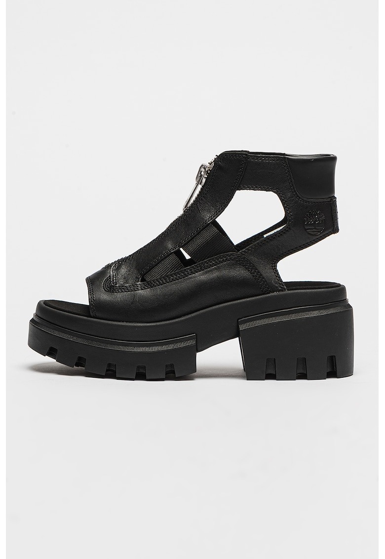 Sandale de piele cu garnituri de piele ecologica 1 Sandale de piele cu garnituri de piele ecologica