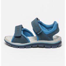 Sandale de piele cu garnituri textile