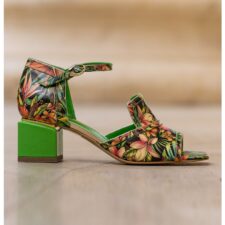 Sandale de piele cu imprimeu floral Emily
