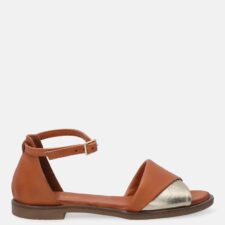 Sandale de piele cu insertie contrastanta