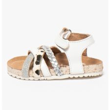 Sandale de piele cu insertie de piele cu par scurt Carthage