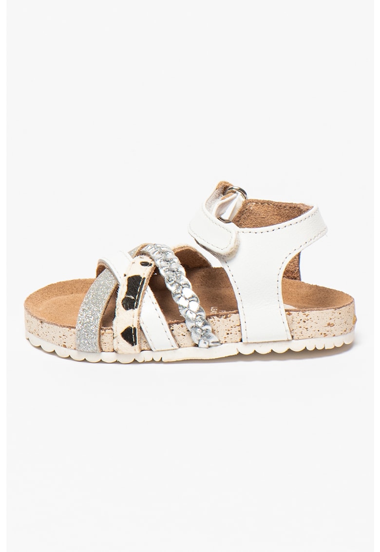 Sandale de piele cu insertie de piele cu par scurt Carthage 1 Sandale de piele cu insertie de piele cu par scurt Carthage