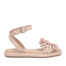 Sandale de piele cu insertii de iuta