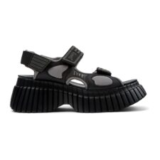 Sandale de piele cu insertii textile