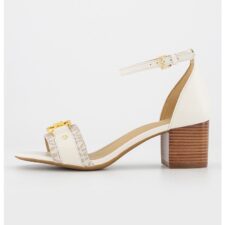 Sandale de piele cu logo metalic