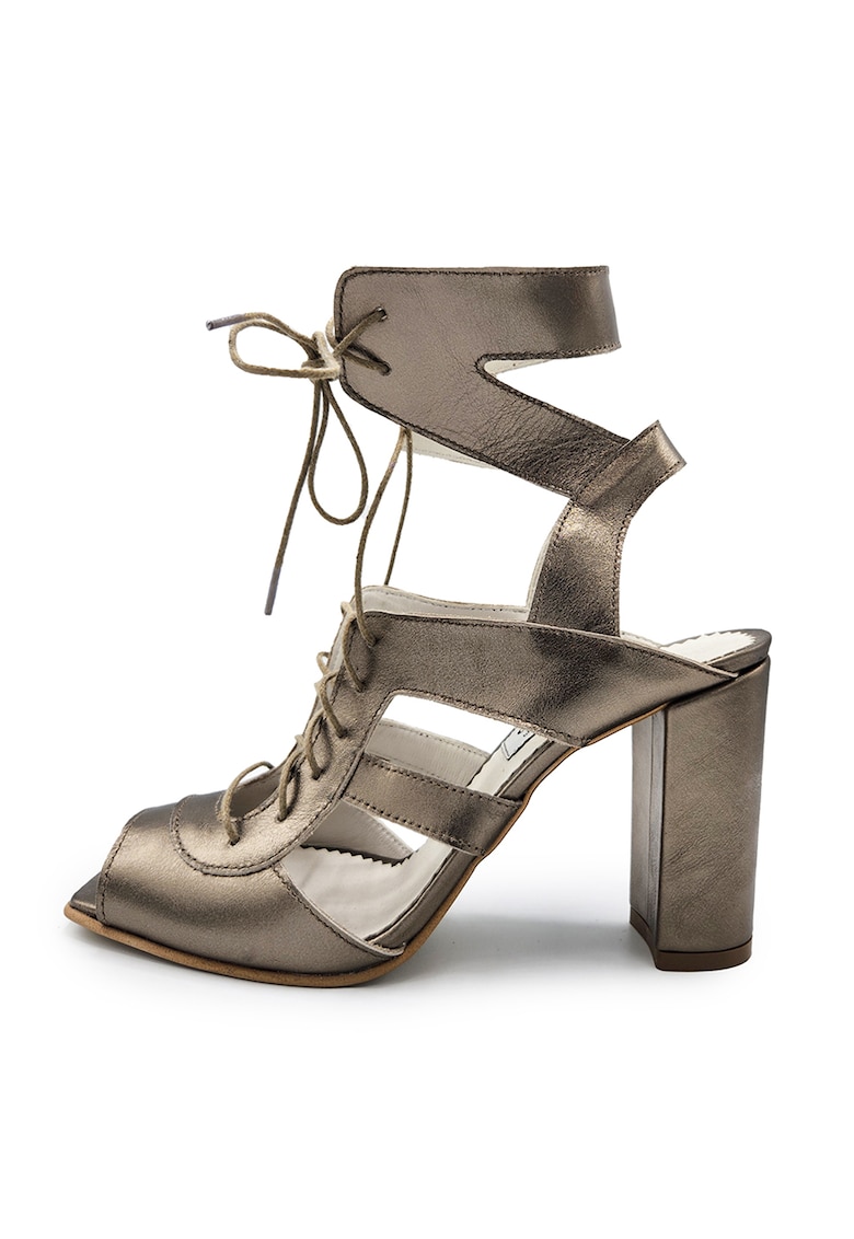 Sandale de piele cu model asimetric 1 Sandale de piele cu model asimetric