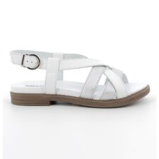 Sandale de piele cu model in doua nuante