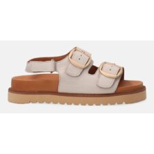 Sandale de piele cu platforma si catarame