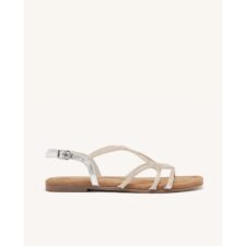 Sandale de piele cu talpa plasat si strasuri