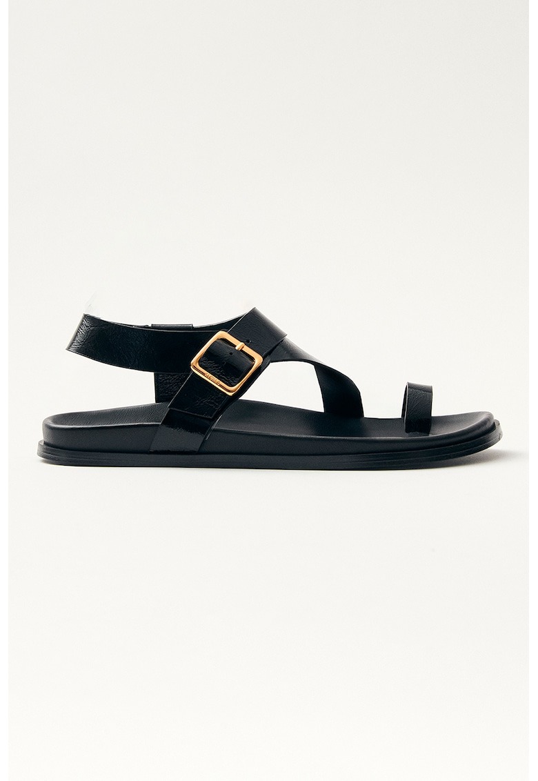 Sandale de piele cu talpa plata si catarama 1 Sandale de piele cu talpa plata si catarama