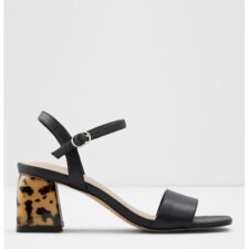 Sandale de piele cu toc masiv Gleawia