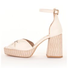 Sandale de piele cu toc masiv Karola