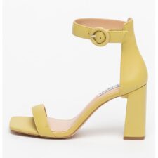 Sandale de piele cu toc masiv Riveting