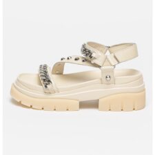 Sandale de piele cu toc masiv Saturn