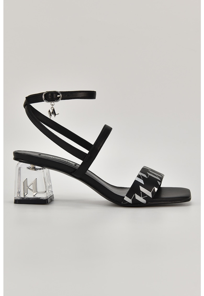 Sandale de piele cu toc masv 1 Sandale de piele cu toc masv