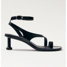 Sandale de piele cu toc si catarama