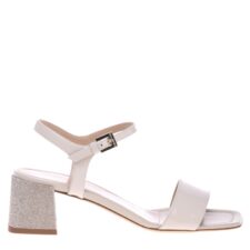 Sandale de piele cu toc si varf patrat