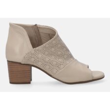 Sandale de piele cu varf decupat si insertie ajurata