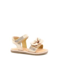 Sandale de piele cu velcro - Auriu