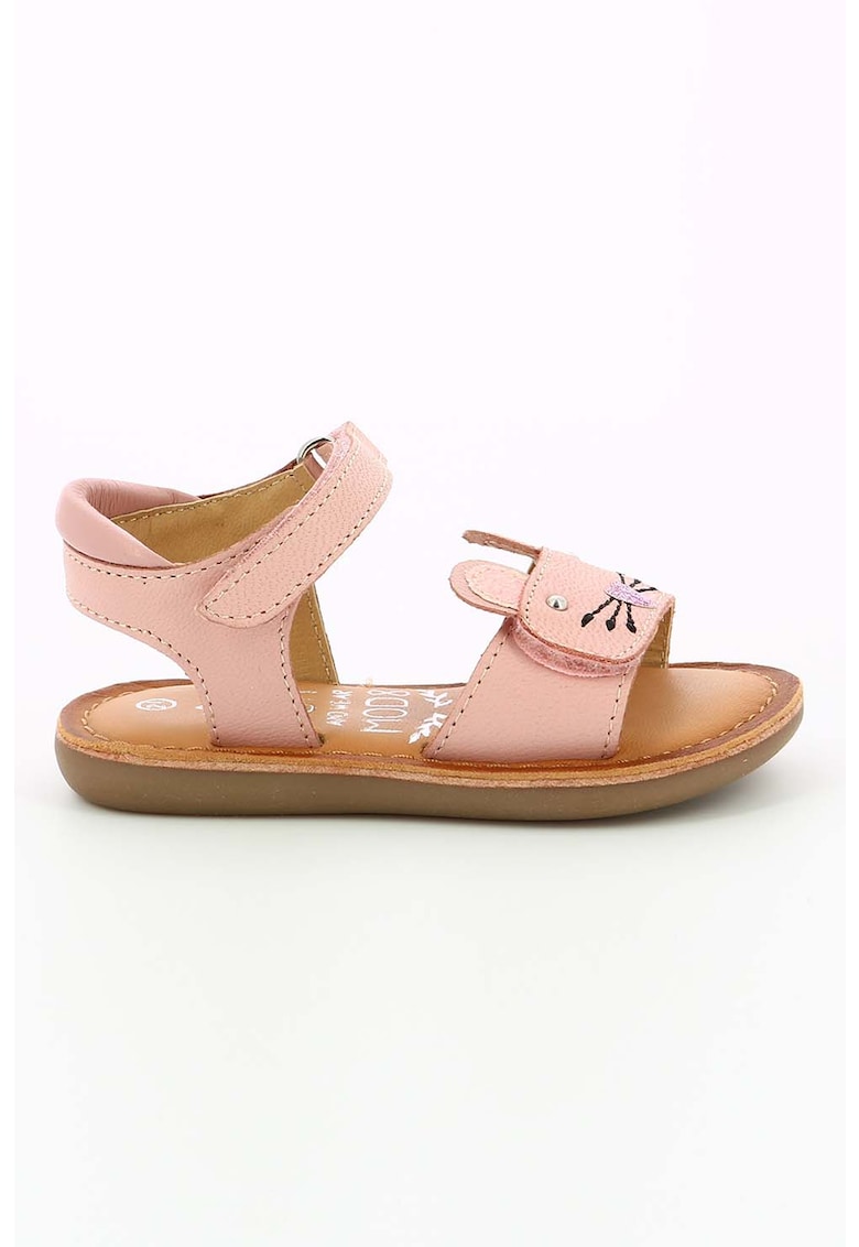 Sandale de piele cu velcro - Roz 1 Sandale de piele cu velcro - Roz